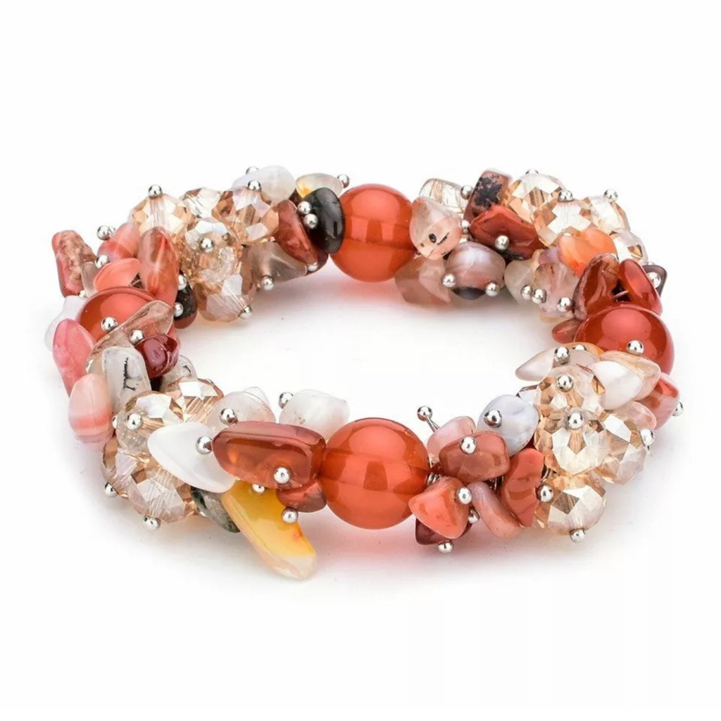 Natural Gem Stone Stretch Crystal Bracelet Boho Bangles Bracelet Women’s Jewelry
